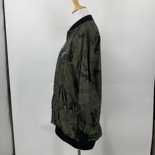 Rock & Republic Jacket Women S Small Camo Green Embroidered Full Zip Mesh Lined - Picture 4 of 13