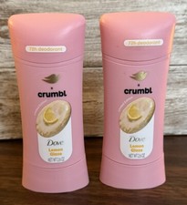 Dove Crumbl Deodorant Lemon Glaze Aluminum Free 2.6 oz Limited Edition LOT of 2 