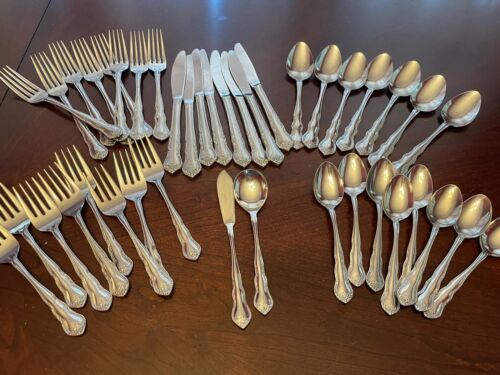 Walco Utica Stainless Flatware Set 41 Service For 8 *missing 1 Floral Discretion
