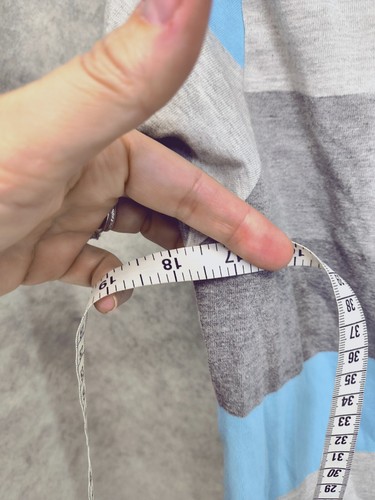 Split Shirt Herren Small 36 grau blau gestreift Skateboard Pocket Tee Kurzarm - Bild 4 von 6