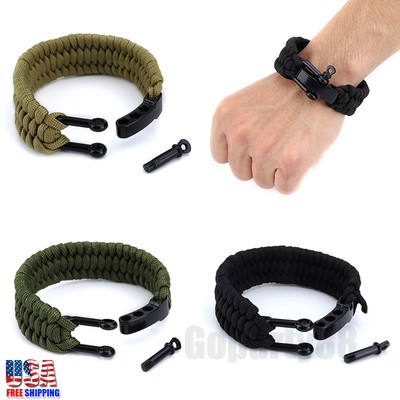 Camping Hiking Wrist Strap Bracelet Paracord Buckle Rope Wristband Professional