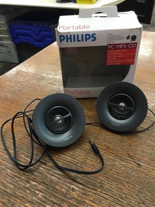 New Philips Portable Mini Speaker System Sbp1100 For Pc Ipod Mp3 Player Ebay