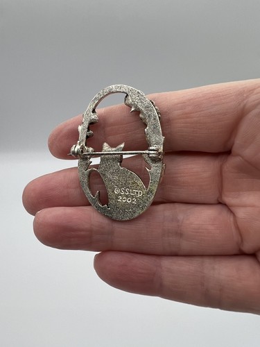 Vintage SS Ltd Silver Over Pewter Cat Brooch, 2002 - Picture 3 of 6