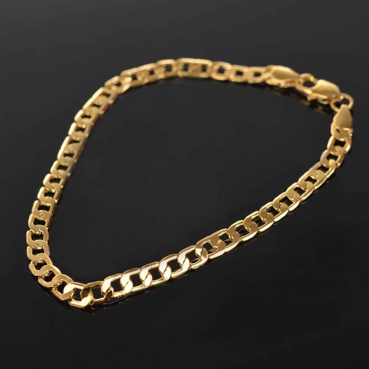 18K Gold Filled Men s Bracelet Chain plated Birthday Gift Bag