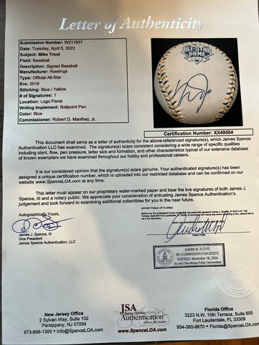 Mike Trout 2016 All-Star Game Autograph Baseball - Picture 3 of 3