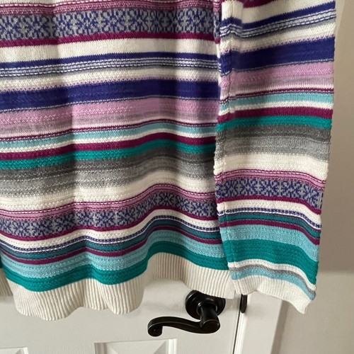 Talbots Outlet Damen Pullover lila grün creme grau gestreift Größe Large L neu - Bild 12 von 13