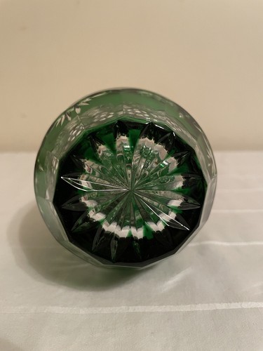 NACHTMANN BOHEMIAN GERMAN EMERALD GREEN CASED CUT TO CRYSTAL BEAUTIFUL DECANTER - Picture 20 of 24