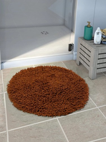 Bathmat Bathroom Rug Cotton Anti-Skid Round Bath Mats Shaggy 60x60 CM, Pack 1 - Picture 12 of 16