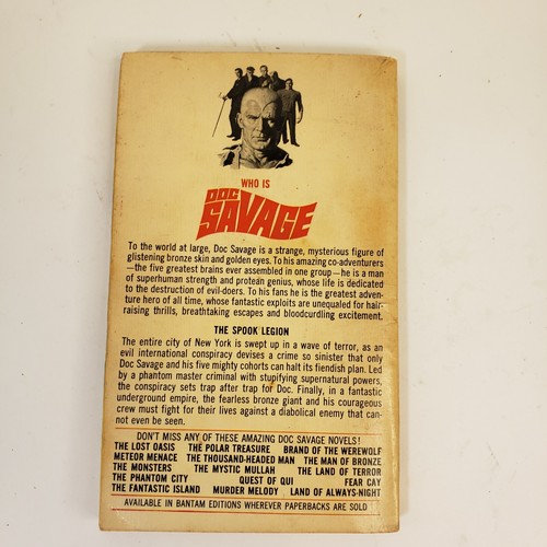 Vintage Sci Fi The Spook Legion Doc Savage#16 1967 1st Bantam Printing K Robeson - Picture 2 of 9
