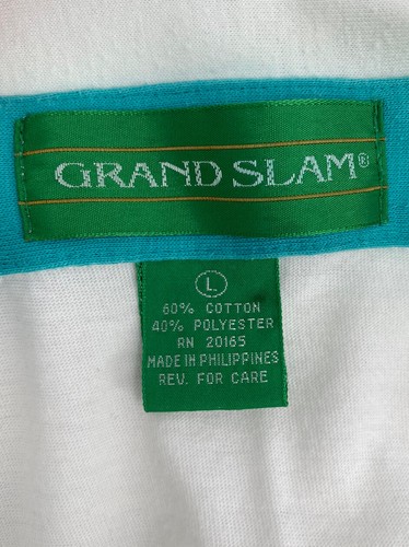 Grand Slam Polo Shirt Graphic Vintage Size L White All Over Retro Print - Picture 5 of 11