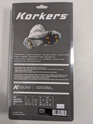 Korkers Original Ice Cleats Medium, Large and XL, Gray New - Picture 2 of 10
