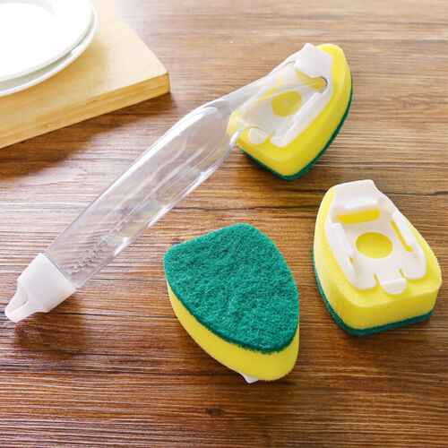 Kitchen Dish Washing Brush Long Handle Sponge Head Scrubber Pot Pan BBQ Cleaner - Bild 3 von 14