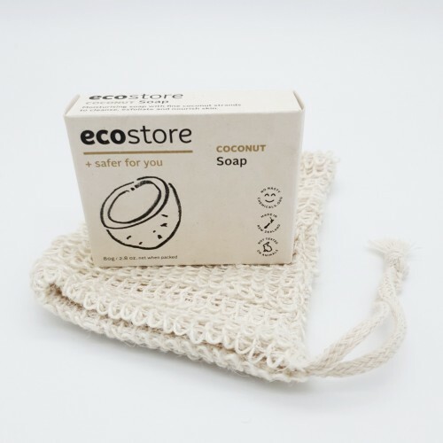 ecostore Coconut Body Soap Set Sisal Bag Pouch Handmade, Eco-Friendly Natural - Picture 2 of 12