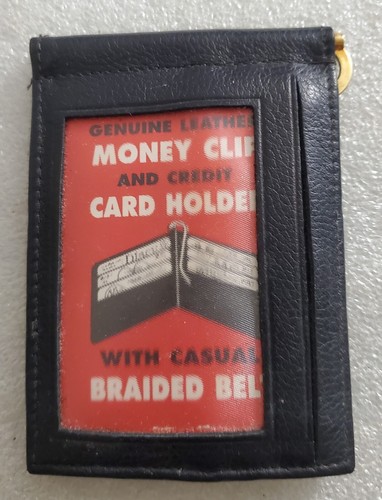 Vintage Leather Money Clip and Credit Cards Holder with Free USA Money Clip - Picture 2 of 10