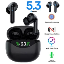 Bluetooth Earbuds Headset 5.3 Wireless Noise Cancelling TWS Trucker Waterproof