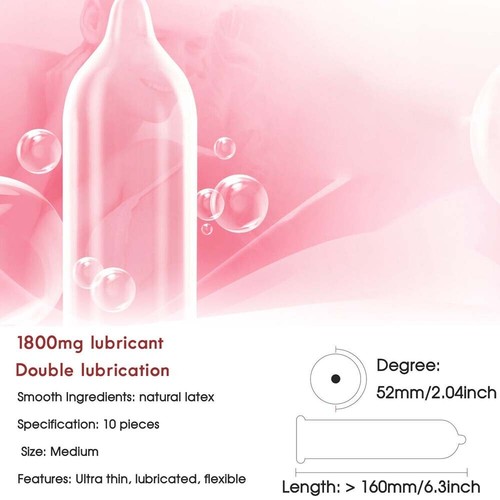 100PCS Latex Condoms Bulk Pack Ultra Thin Extended Pleasure Extra Time Sex Delay - Picture 9 of 16