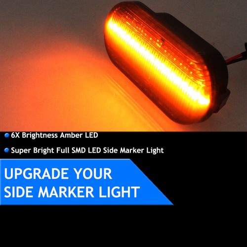 2X Amber LED Side Marker Signal Light For VW Golf Mk4 Bora Polo Jetta Sequential - Picture 5 of 8