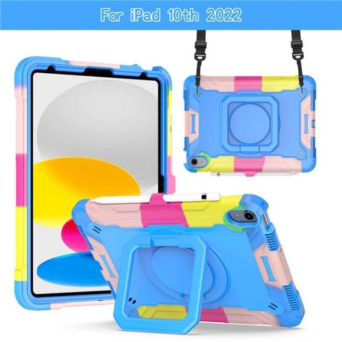 For iPad(A16) 11th Gen 2025 Kids Shockproof Rotate Stand Case Cover With Strap - Picture 13 of 94