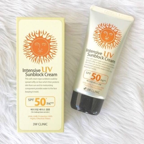 Original 3W CLINIC Intensive UV Sunblock Cream 70ml SPF50 + PA +++ DHL EXPRESS - Picture 2 of 7