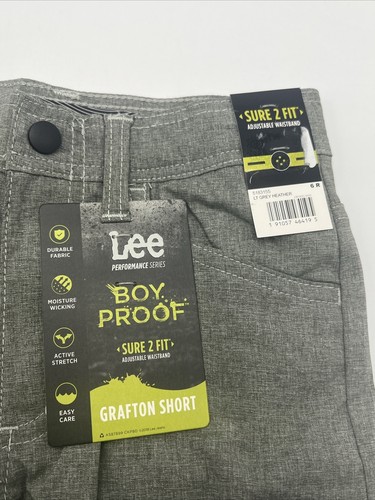 Lee Boy Proof Sure 2 Fit Grafton Shorts Size 6 Regular Grey Heather New with Tag - Picture 2 of 7