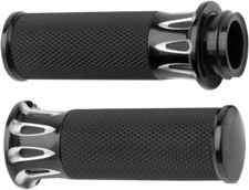 Arlen Ness Black Deep Cut TBW hand Grips for 08-19 Harley Davidson Touring FLHX