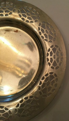 Antike Simeon L. & George H. Rogers Co. . Rundes durchbohrtes Tablett aus Silber 923 Jh. - Bild 3 von 7