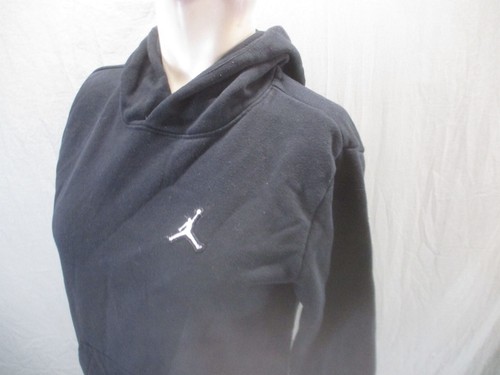 Air Jordan Size 12-16 Y Boy Black Cotton Blend Pocket Fleece Athletic Hoodie 587 - Picture 4 of 11