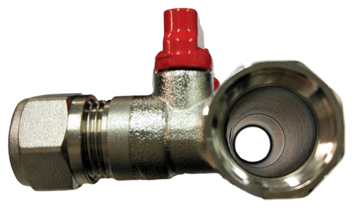 1" 4-Loop/Port Ball Valve Brass Plumbing Manifold for 1/2" PEX - Red & Blue - Picture 6 of 7