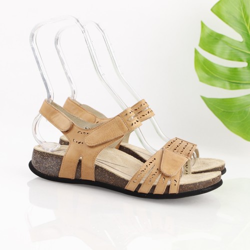 Abeo Womens Bijou Sandal Size 8.5 N Saddle Tan Leather Adjustable Strappy Shoe - 第 1/13 張圖片