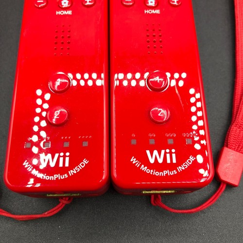Nintendo Wii Remote Controller Motion Plus Inside Red Lot of 2 OEM Tested n2 - Picture 4 of 12
