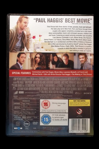Third Person dvd Brand New P&P Free - Foto 2 di 2