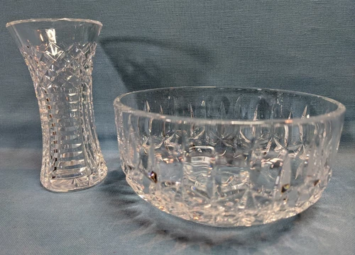 2-Piece Vintage Waterford Lismore 5" Candy Finger Bowl AND Waterford Posey Vase