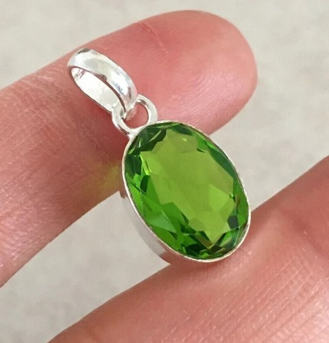 Beauty Peridot Topaz Gemstone 925 Sterling Silver Handmade Pendant G-4 - Picture 1 of 5