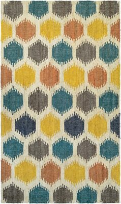 Couristan Mesquite Anson Area Rug 2' x 4' Linen Ocean Corn Geometric