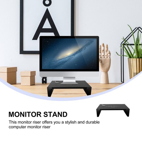 Elevated Storage Rack Ergonomic Laptop Stand Monitor Riser for Desk Office - Picture 11 of 12