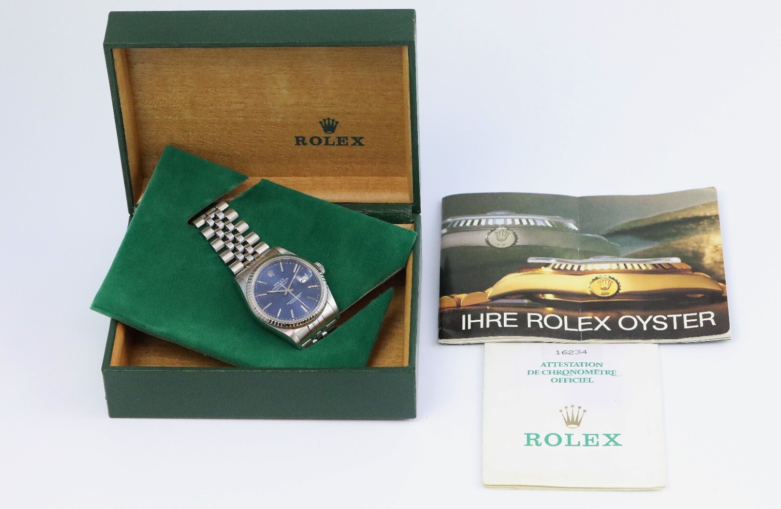 Bild 9 - Rolex Datejust 36mm 16234 Edelstahl Blue Dial LC 100 B&P Dif AVS18035 X