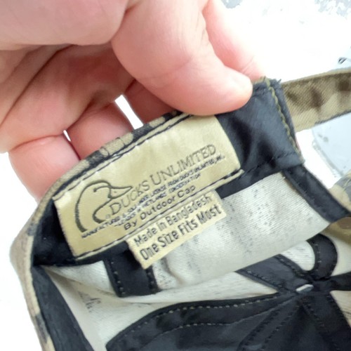 Ducks Unlimited Hat Cap Strap Back Brown Trebark Camo Baseball Dad Hunting Retro - Picture 8 of 10