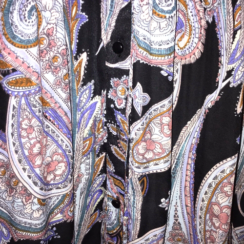 Spense Womens Tunic Top Plus 3X Multicolor Paisley Print Button Flare Sleeve - Picture 8 of 12