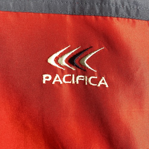 Vintage Windbreaker Jacket Mens Large 90s Retro Pacifica Full Zip Red Grey - Picture 3 of 10