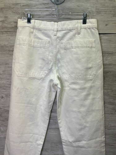J Crew Jeans 28 Womens High Rise Patch Pocket Straight Leg Denim White Crop - Bild 7 von 12
