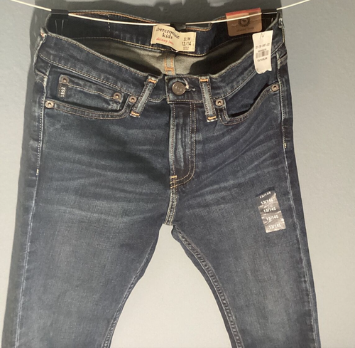 Abercrombie Kids Skinny Dark Denim Jeans Size 13/14 SLIM NWT - Picture 4 of 7