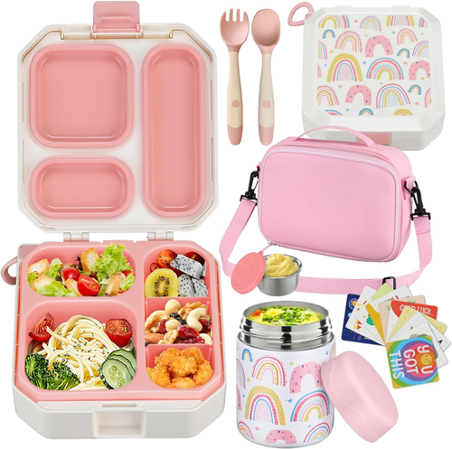 Bento Lunch Box for Kids with 12Oz Soup Thermo Leak-Proof Lunch Food Container w - Picture 11 of 12