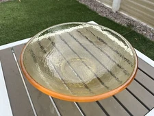 Fire and Light Recycled Art Glass 11 1/4" Serving Salad Pasta Bowl Citrus Yellow