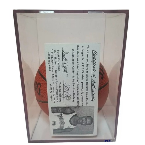 Stephon Marbury Signed Autographed Mini Basketball A.P.E. Certified Authentic - Picture 2 of 5