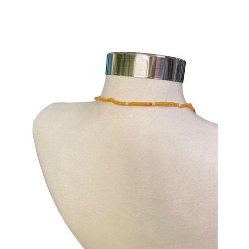 Gelbe mehrfarbige Halskette Vintage 1990er 32 Zoll - Bild 9 von 18