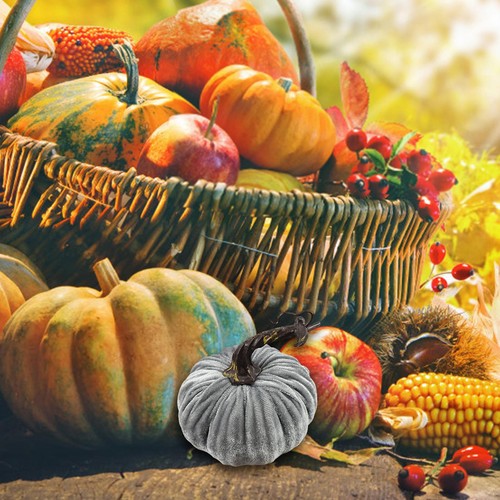 Herbst Künstliche Kürbisse Fake Samt Kürbis Halloween Dekoration - Bild 4 von 20