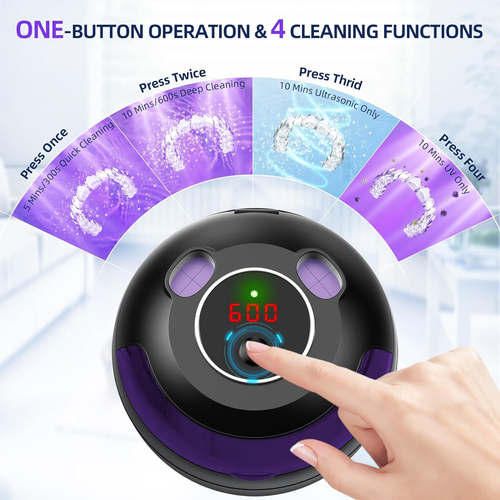 Ultrasonic Retainer Cleaner, Retainer Cleaner Machine for Dentures, Mouth Guards - Picture 3 of 12