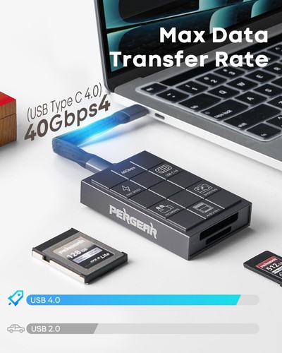 Lecteur de carte PERGEAR pour carte mémoire Pergear Master 4.0 CFexpress type A/B - Photo 4 sur 9