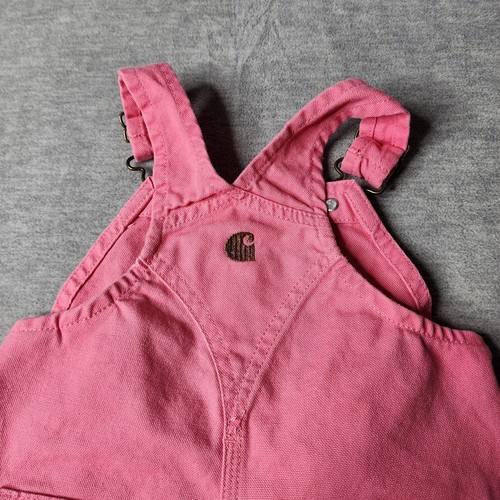 Carhartt Girl Pink Canvas Bib Overalls 12 Months Toddler - Bild 5 von 7