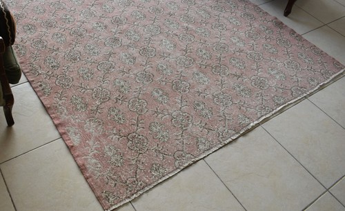 Large Oushak Rug 6.2x9.8 ft Vintage Rug Faded Turkish Rug Living Room Carpet - Bild 8 von 9